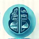 Ikon for sosiale medier med AI-elementer, som symboliserer innholdsautomatisering.