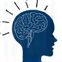 Ikon som representerer kreativ skriving og idéutvikling, f.eks. en hjerne flettet med en lyspære og et penselstrøk.