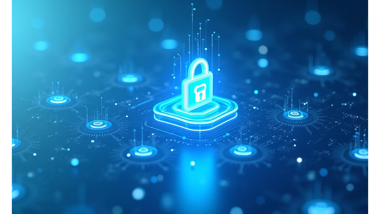 Digitale sertifikater og sikkerhetsikoner som stråler tillit. Symboliserer ISO 27001 og SOC 2 Type II sertifiseringer.