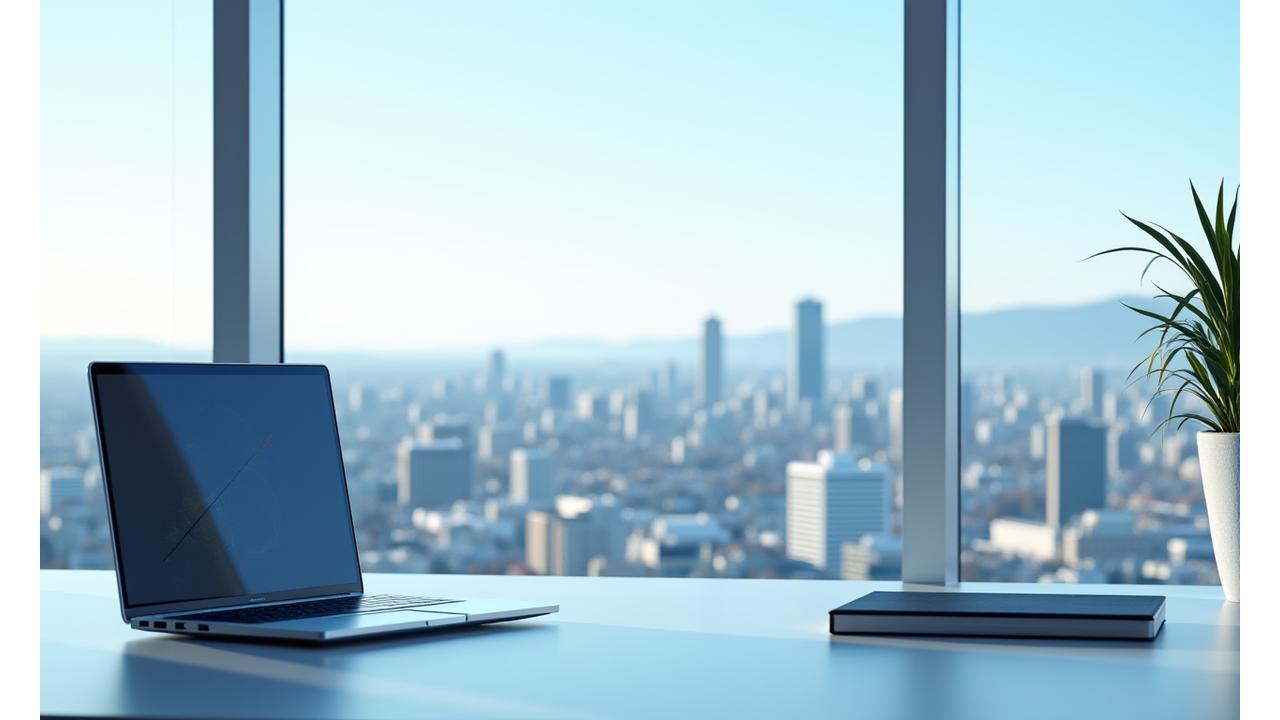 En moderne, lys og ryddig kontorutsikt over Oslo, som symboliserer effektivitet og fremtidsrettet arbeid.