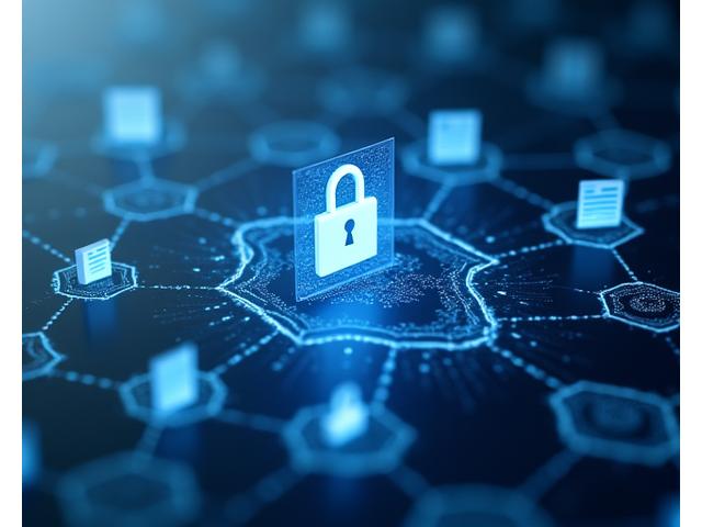 Illustrasjon av et sikkert digitalt arkiv symbolisert med hengelås og dokumenter i skyen, som viser databeskyttelse.