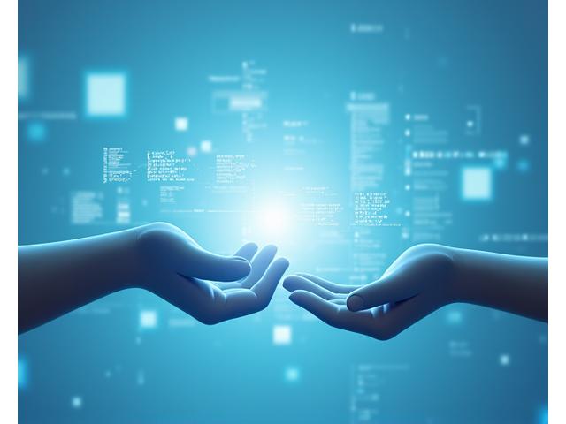 Grafisk illustrasjon som viser en digital avtale og håndtrykk, symboliserer tjenesteavtaler og tillit.